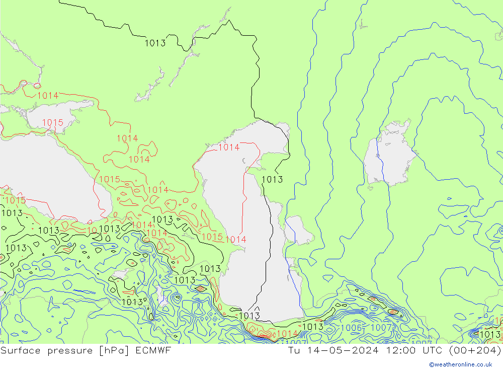 Pressione al suolo ECMWF mar 14.05.2024 12 UTC