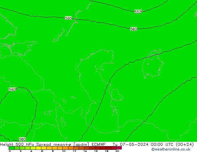 Height 500 hPa Spread ECMWF Tu 07.05.2024 00 UTC