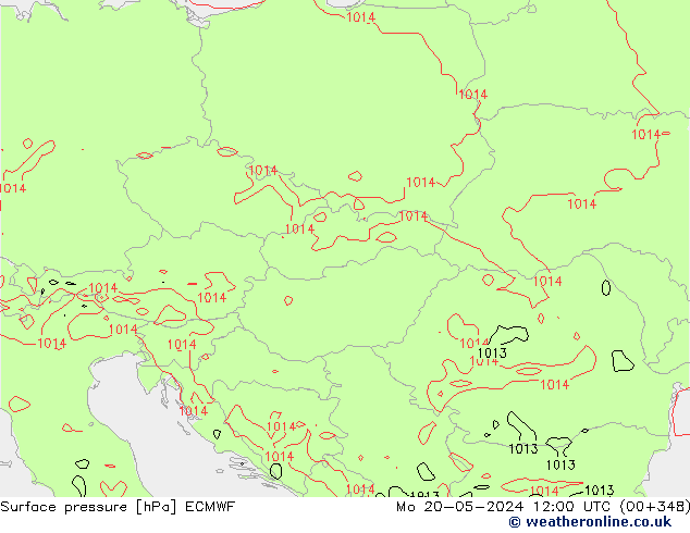 Pressione al suolo ECMWF lun 20.05.2024 12 UTC