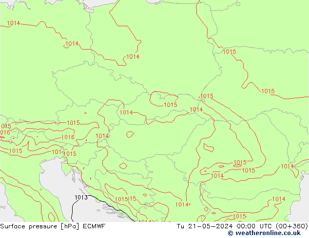 Luchtdruk (Grond) ECMWF di 21.05.2024 00 UTC