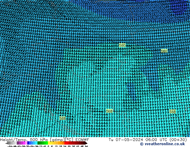 Geop./Temp. 500 hPa ECMWF mar 07.05.2024 06 UTC
