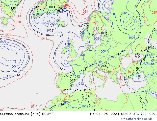 приземное давление ECMWF пн 06.05.2024 00 UTC