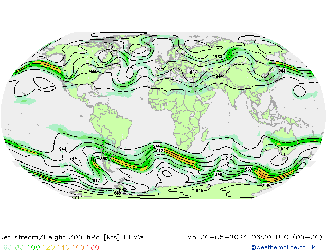 Corriente en chorro ECMWF lun 06.05.2024 06 UTC