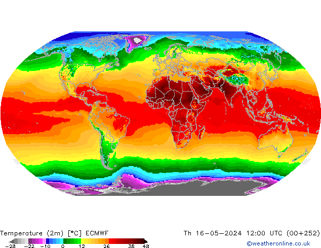 Temperature (2m) ECMWF Th 16.05.2024 12 UTC