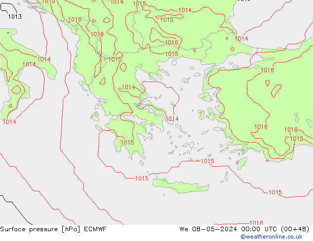 Atmosférický tlak ECMWF St 08.05.2024 00 UTC