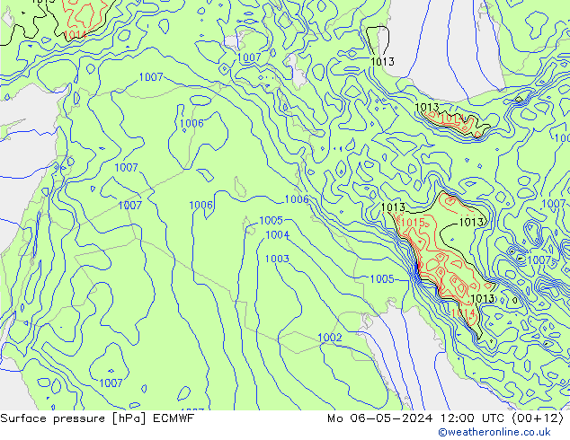 Bodendruck ECMWF Mo 06.05.2024 12 UTC