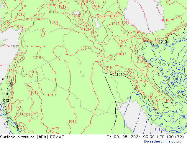 Surface pressure ECMWF Th 09.05.2024 00 UTC