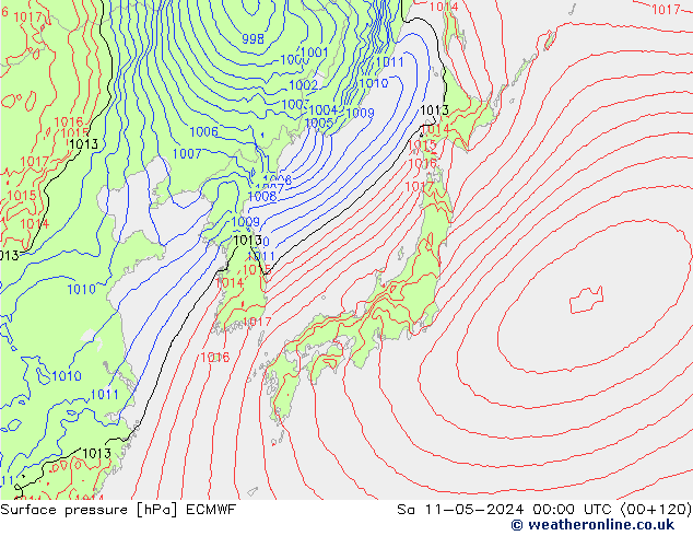 Yer basıncı ECMWF Cts 11.05.2024 00 UTC