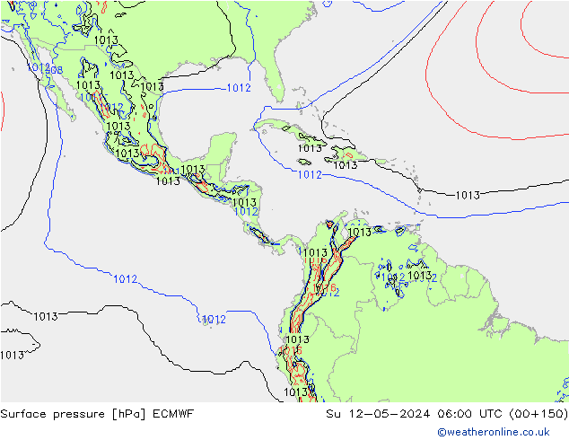 Luchtdruk (Grond) ECMWF zo 12.05.2024 06 UTC