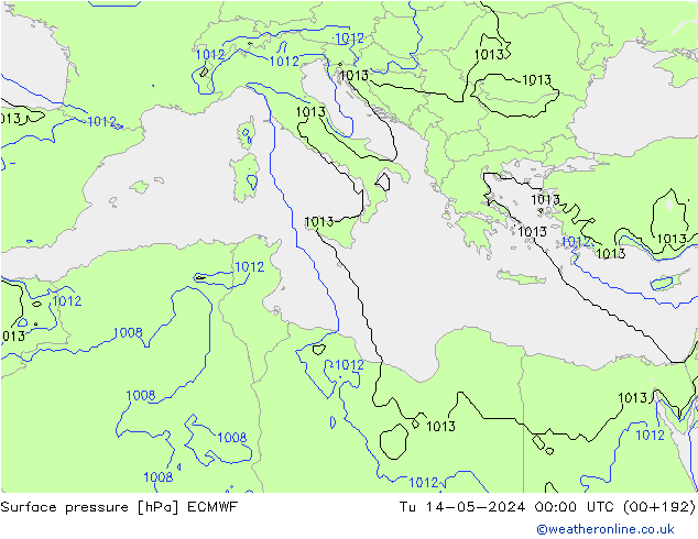 Yer basıncı ECMWF Sa 14.05.2024 00 UTC