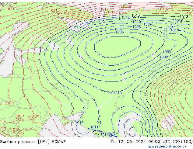 Luchtdruk (Grond) ECMWF zo 12.05.2024 06 UTC