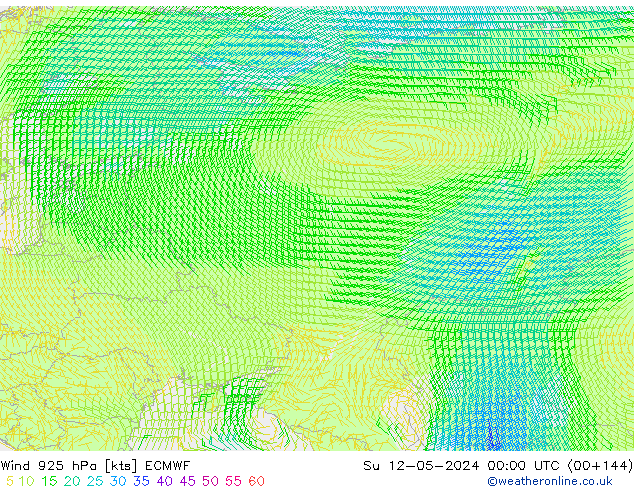 Vent 925 hPa ECMWF dim 12.05.2024 00 UTC