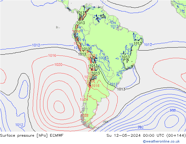 ciśnienie ECMWF nie. 12.05.2024 00 UTC