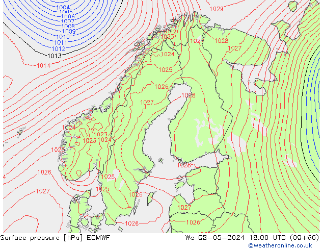 приземное давление ECMWF ср 08.05.2024 18 UTC