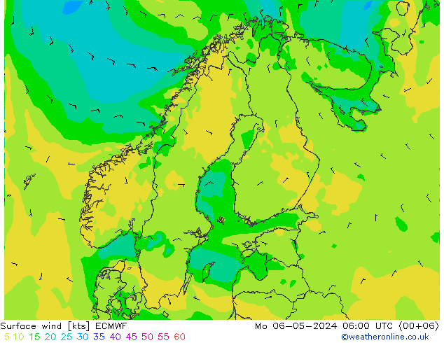 Surface wind ECMWF Mo 06.05.2024 06 UTC