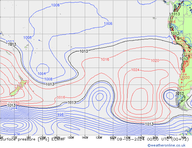 Yer basıncı ECMWF Per 09.05.2024 00 UTC