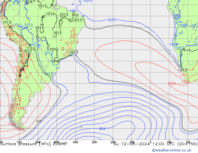 Yer basıncı ECMWF Paz 12.05.2024 12 UTC