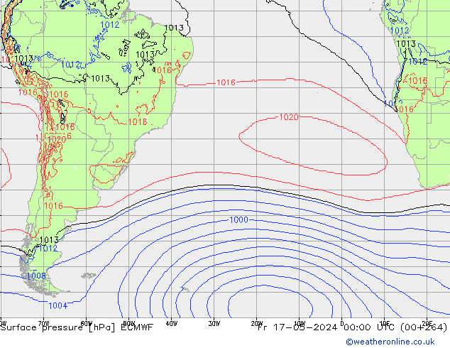 Surface pressure ECMWF Fr 17.05.2024 00 UTC