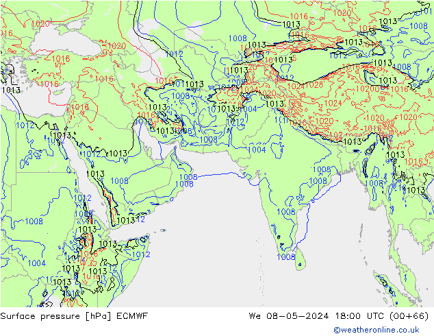 Yer basıncı ECMWF Çar 08.05.2024 18 UTC