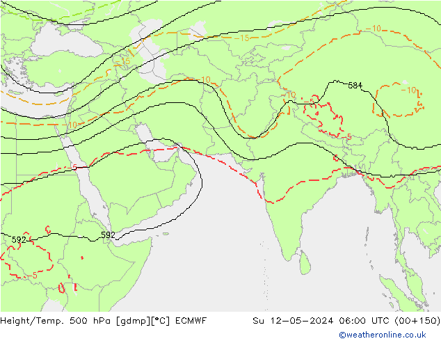 Height/Temp. 500 hPa ECMWF Ne 12.05.2024 06 UTC