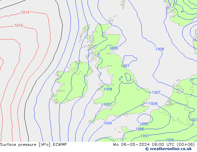 Surface pressure ECMWF Mo 06.05.2024 06 UTC