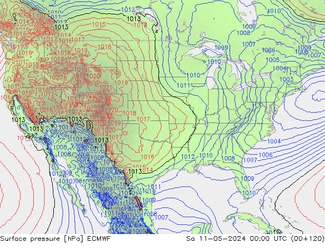 Bodendruck ECMWF Sa 11.05.2024 00 UTC