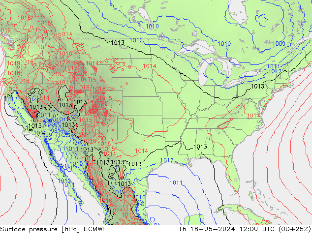 Luchtdruk (Grond) ECMWF do 16.05.2024 12 UTC