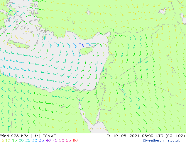 Wind 925 hPa ECMWF Fr 10.05.2024 06 UTC