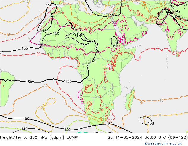 Height/Temp. 850 hPa ECMWF  11.05.2024 06 UTC