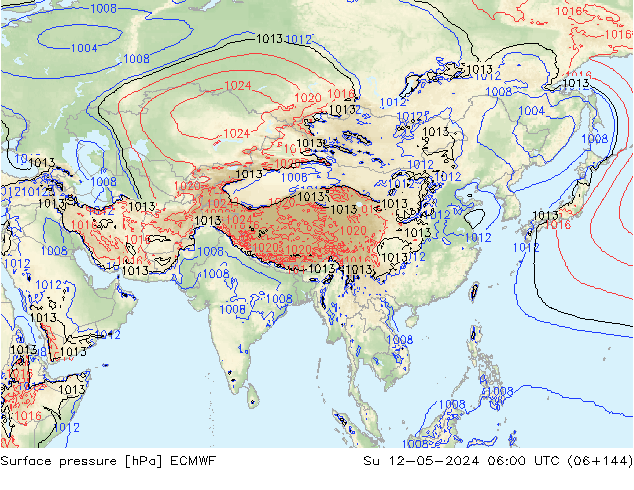 приземное давление ECMWF Вс 12.05.2024 06 UTC
