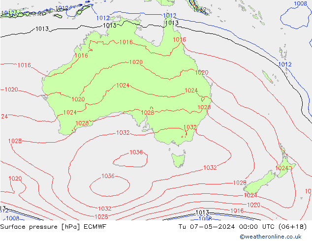 Presión superficial ECMWF mar 07.05.2024 00 UTC