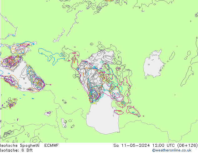 Isotachs Spaghetti ECMWF  11.05.2024 12 UTC