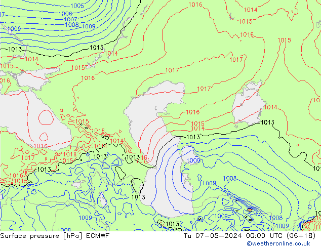 pression de l'air ECMWF mar 07.05.2024 00 UTC