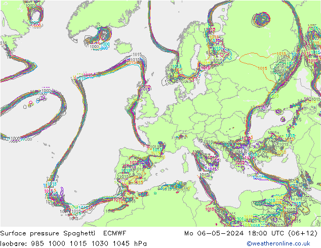 ciśnienie Spaghetti ECMWF pon. 06.05.2024 18 UTC