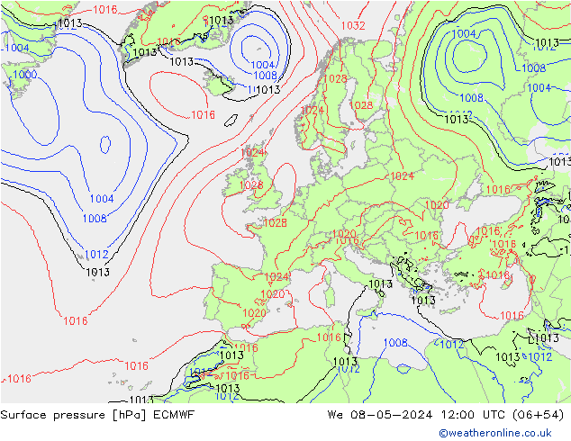 Yer basıncı ECMWF Çar 08.05.2024 12 UTC