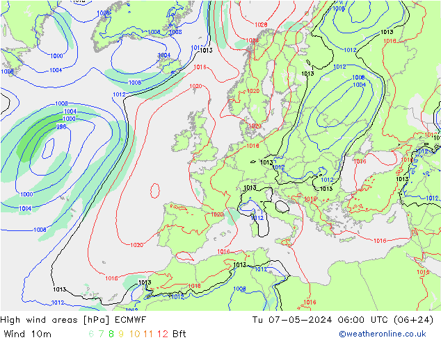 High wind areas ECMWF mar 07.05.2024 06 UTC
