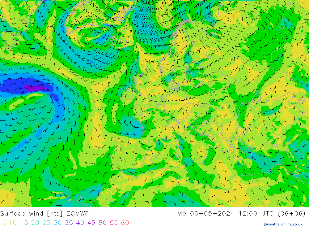 Vento 10 m ECMWF lun 06.05.2024 12 UTC