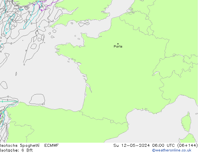 Isotachen Spaghetti ECMWF So 12.05.2024 06 UTC