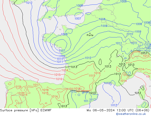 Yer basıncı ECMWF Pzt 06.05.2024 12 UTC