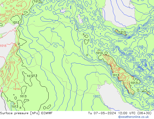 Luchtdruk (Grond) ECMWF di 07.05.2024 12 UTC