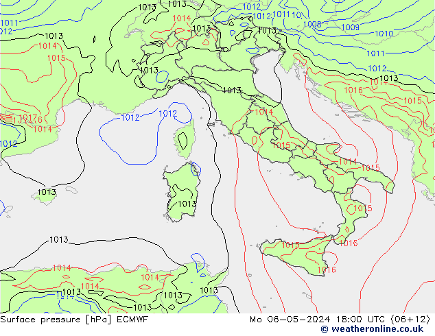 ciśnienie ECMWF pon. 06.05.2024 18 UTC