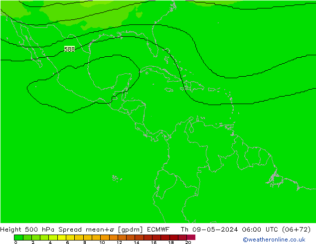 Height 500 hPa Spread ECMWF Th 09.05.2024 06 UTC