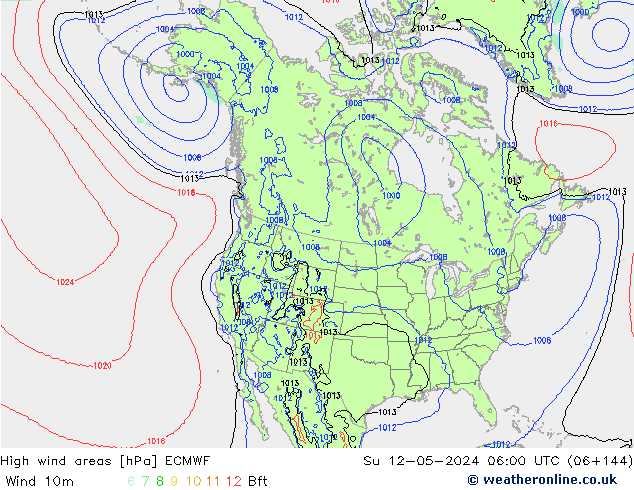 High wind areas ECMWF Ne 12.05.2024 06 UTC