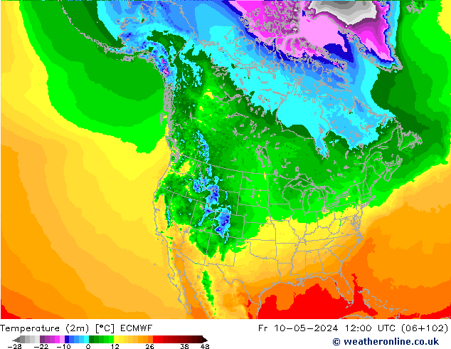 Temperatura (2m) ECMWF ven 10.05.2024 12 UTC