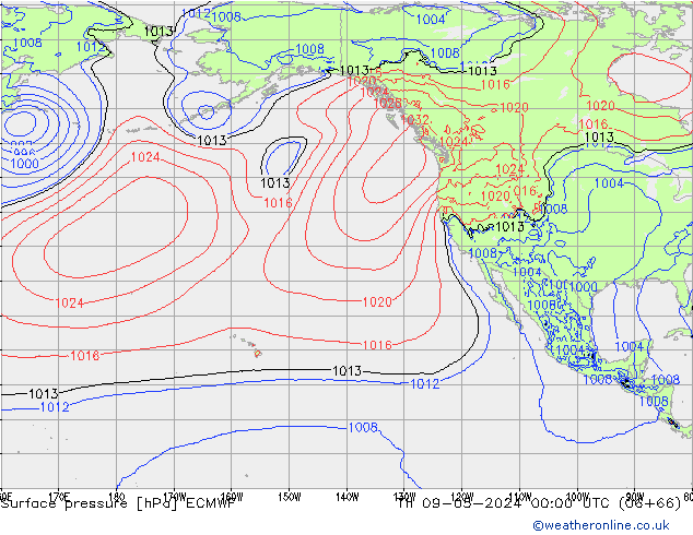 Surface pressure ECMWF Th 09.05.2024 00 UTC