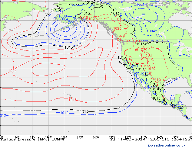 Pressione al suolo ECMWF sab 11.05.2024 12 UTC