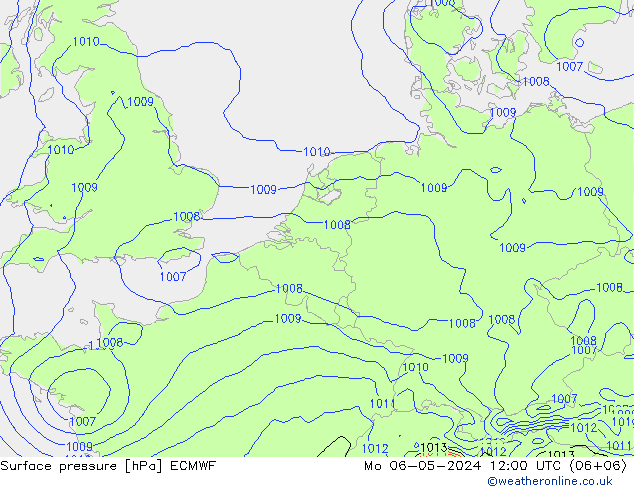 Surface pressure ECMWF Mo 06.05.2024 12 UTC