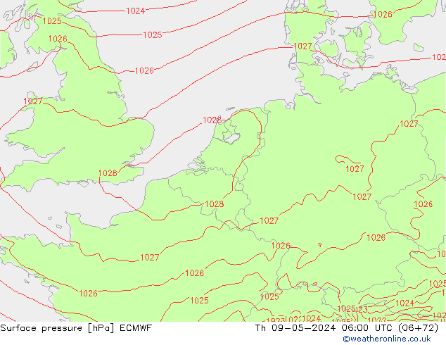 Yer basıncı ECMWF Per 09.05.2024 06 UTC