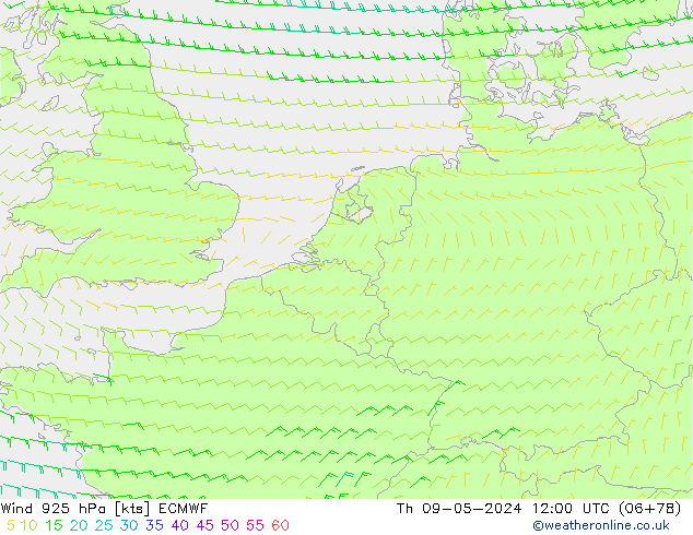 Wind 925 hPa ECMWF Do 09.05.2024 12 UTC