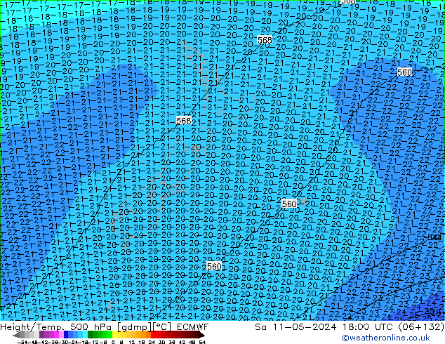 Height/Temp. 500 hPa ECMWF  11.05.2024 18 UTC